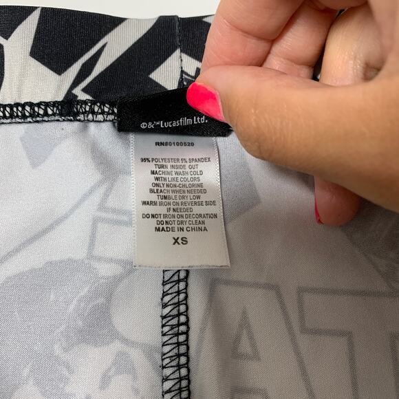 Star Wars Black and White Silky Leggings XS - Picture 5 of 6